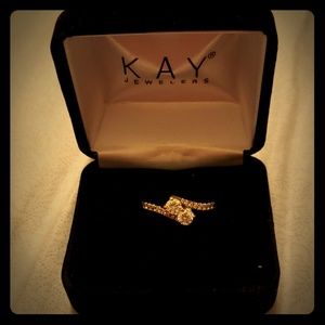 Size 6 14k white gold 3/4 diamond engagement ring